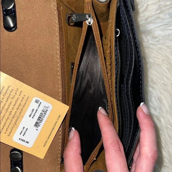 Patricia Nash Black and Yellow Lemon Crossbody Bag - Picture 8 of 10